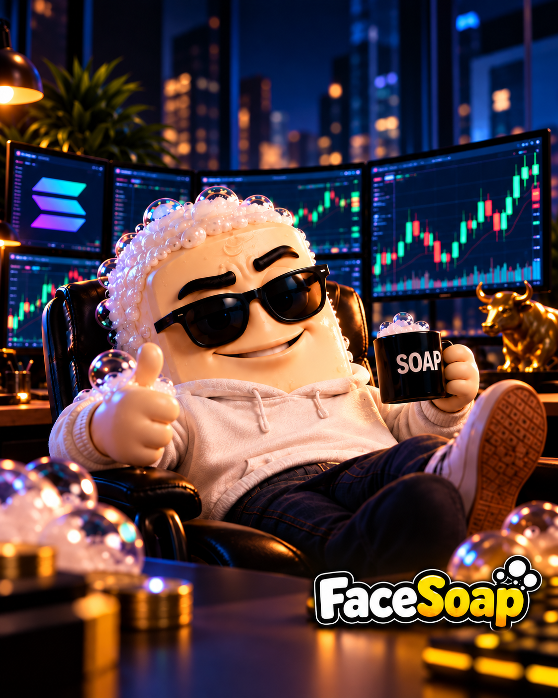 FaceSoap $SOAP trading mascot